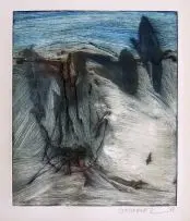 Abstract Landscape I by Fred Schimmel, colour monotype, sold Nov 2013