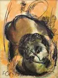 Frans Claerhout, Woman, mixed media on paper