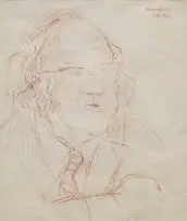 Katrine Harries, Portret van Dirk Opperman, conté on paper