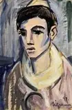 Harlequin by Hennie Niemann Snr, oil, gouache and felt tip pen on paper, offered Nov 2013