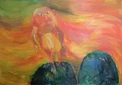 Breyten Breytenbach, A Chinese Gentlemen in the Trees, acrylic on canvas