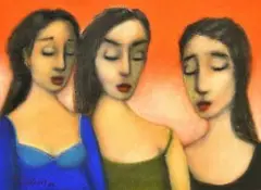 Pieter van der Westhuizen, Untitled (Women), pastel on paper