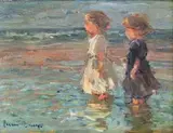 Adriaan Boshoff, Two Young Girls in Shallow Water