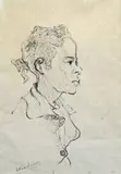 Portrait of a Girl by Alexander Rose-Innes, felt tip pen on paper, offered Nov 2013
