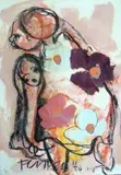 Frans Claerhout, Stroll Through the Cosmos, mixed media on paper laid down on card