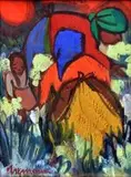 Gathering Flowers by Hennie Niemann Snr, oil on paper, offered Nov 2013