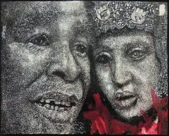 Eris Silke, Thabo Mbeki, mixed media and assemblage on board