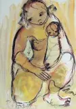Frans Claerhout, Madonna and Child, mixed media on paper
