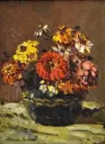 Adriaan Boshoff, Vase of Zinnias