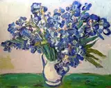 Gerhard Batha, Still Life with Blue Orchids, oil on canvas