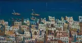 Mukkala, Southern Arabia by Walter Battiss, oil on panel, sold Jun 2014
