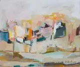 Carl Büchner, Abstract Autumnal Landscape, oil on board