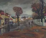 Paarl Street Scene by Piet van Heerden, oil on canvas, sold Jun 2014