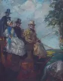 John Henry Amshewitz, Four-in-Hand, oil on panel