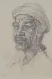 Gregoire Boonzaier, Portrait of Johannes, charcoal on card
