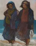 Amos Langdown, Fisherwomen on the Beach