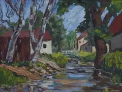 Millstream, recto; Nude Study, verso by David Botha, oil on canvas laid down on board, offered Jun 2014