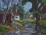 David Botha, Millstream, recto; Nude Study, verso, oil on canvas laid down on board