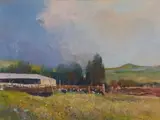 Pastoral Landscape with Cows by Errol Boyley, oil on card, sold Jun 2014