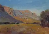 Country Lane with Mountains Beyond by Errol Boyley, oil on board, sold Jun 2014