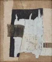 Abstract by Cecily Sash, mixed media on panel, sold Jun 2014