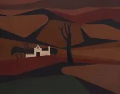 Diederick During, Farmhouse in an Arid Landscape, oil on board