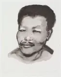 Marlene Dumas, Portrait of a Young Nelson Mandela, lithograph
