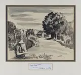 Peter Clarke, Main Village Street, Teslaarsdal, Caledon, Cape, pen, ink and watercolour