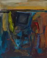 Composition #1057 by Fred Schimmel, oil on board, offered Jun 2014