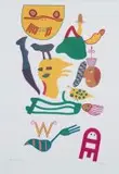 Guinea Fowl by Walter Battiss, colour screenprint, sold Jun 2014