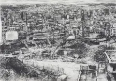 Helen Timm, Urban Landscape, charcoal