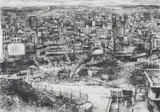 Helen Timm, Urban Landscape, charcoal