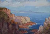 Hermanus Seascape by Hugo Naude, oil on card, sold Jun 2014