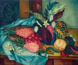 Seychellois Still Life by Alexis Preller, oil on canvas laid down on board, sold Jun 2014