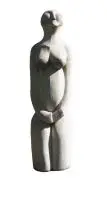 Lorraine Edelstein, Figure, carved and polished marble, mounted on a marble base