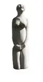 Lorraine Edelstein, Figure, carved and polished marble, mounted on a marble base