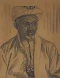 Portrait of an Arab Man by Maggie Laubser, charcoal on card, sold Jun 2014