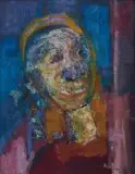 Ephraim Ngatane, Portrait of a Woman, oil on board