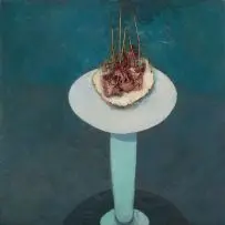 Penny Siopis, Cake: Tapers, mixed media on canvas