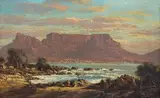 View of Table Mountain from Bloubergstrand by Tinus de Jongh, oil on canvas, sold Nov 2013