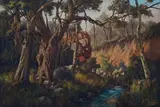 Wooded Landscape with Stream by Tinus de Jongh, oil on canvas, sold Nov 2013