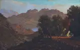 Shaded Farmstead in a Mountainous Valley by Tinus de Jongh, oil on canvas, sold Nov 2013