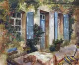 Mari Vermeulen-Breedt, Cat on a Table, Provence, oil on canvas