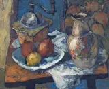 Still Life with Fruit, Vase and Coffee Grinder by Alexander Rose-Innes, oil on canvas, sold Nov 2013
