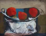 Cecil Skotnes, Still Life with Fruit in a Bowl, oil on panel