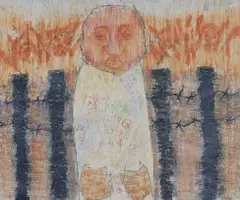 Omar Badsha, Barbed Wire, oil pastel on paper