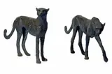 Shayne Haysom, Cheetahs, a pair, bronze with a dark brown patina