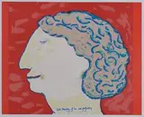 Robert Hodgins, Girl Thinking of her Own Perfection, colour screenprint