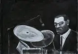 Sam Nhlengethwa, Jimmy Cobb, Drummer, charcoal