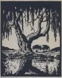 Wilgerboom in die Somer (Nilant 79) by Jacobus Hendrik Pierneef, linocut, sold Nov 2013